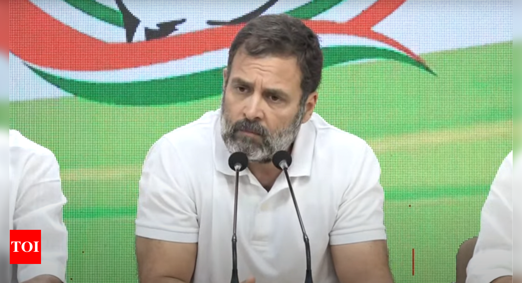 Govt rattled by Rahul’s questions on Adani issue, hiding behind police: Congress on Delhi Police notice | India News – Times of India
