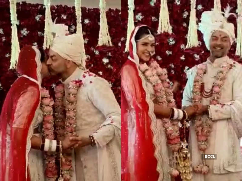 First look of Dalljiet Kaur and Nikhil Patel as a married couple! Jaydon walks his mother down the aisle