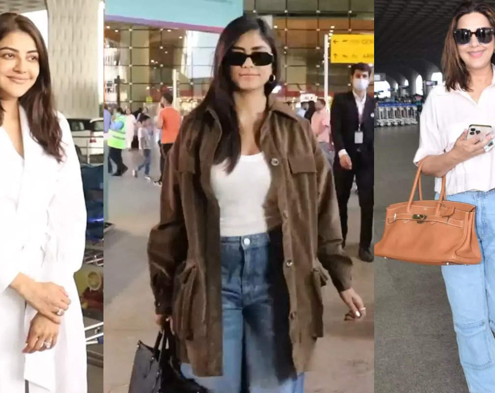 
Airport fashion: Bollywood beauties Sonali Bendre, Kajal Aggarwal, Mrunal Thakur shell out comfy style goals
