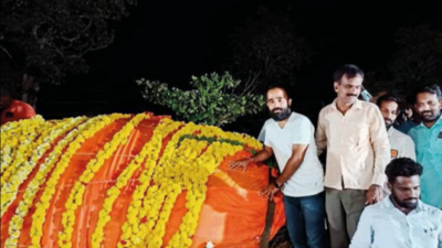 Black rock from Karkala transported to Ayodhya to sculpt idol of Lord Ram