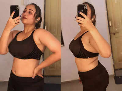 Rani Chatterjee shows her curves in a black gym outfit
