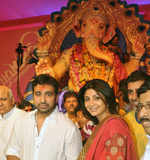 Shilpa-Raj @ Chinchpokali Ganesh pandal