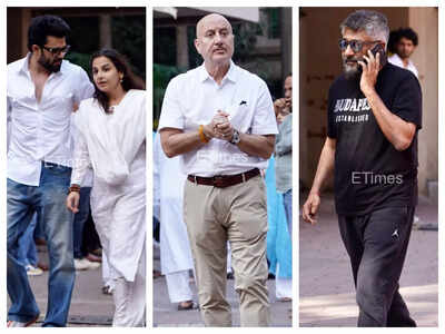 Satish Kaushik's prayer meet: Anupam Kher, Vidya Balan, Vivek Agnihotri, David Dhawan and others reach the actor-director's residence for the ceremony