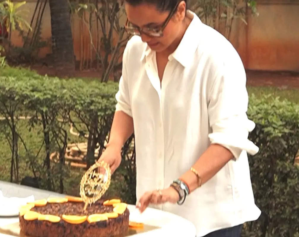 
Ahead of her birthday, Rani Mukerji cuts the cake with the media

