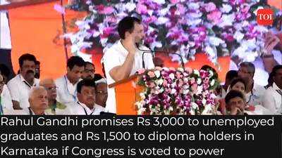 Rahul promises Rs 3,000/month to unemployed graduates in Karnataka for 2 years if Cong is voted to power