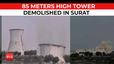Watch: How a cooling tower was demolished in Gujarat