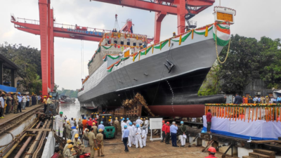 Indian Navy launches shallow water anti-submarine warship in Kolkata
