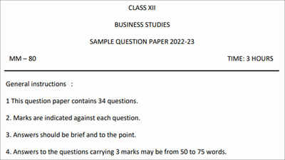 CBSE 12th Business Studies Exam 2023: Download and practice sample paper, question bank here