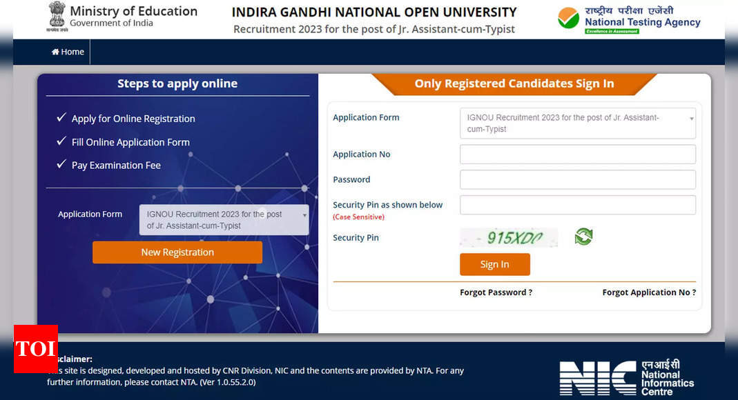 IGNOU JAT 2023: Application registration begins, apply here – Times of India