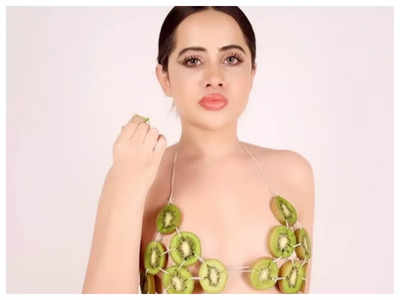 Uorfi Javed’s new outfit—her Kiwi bra takes her food love to a new level!