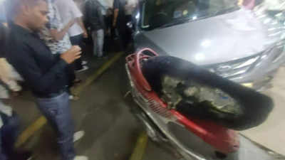 Two suffer injuries as parking attendant loses control of car in Thane