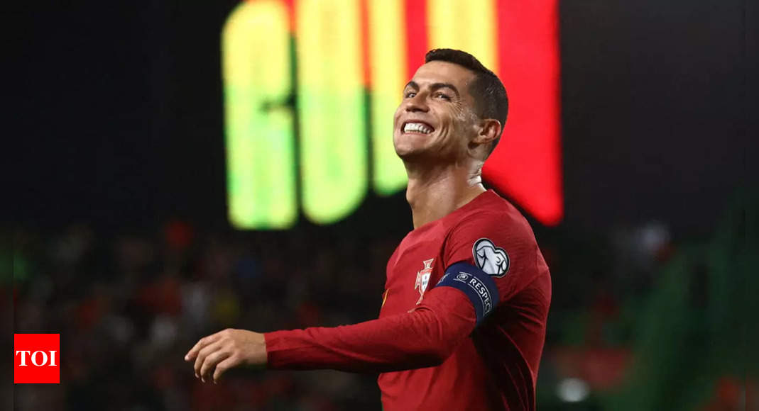 Cristiano Ronaldo breaks men’s international caps record, scores double | Football News – Times of India