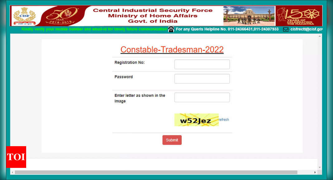 CISF Constable Tradesman Admit Card 2023 Released for PET/PST Round, download here – Times of India