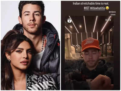 Nick Jonas teases Priyanka Chopra for keeping him waiting for two hours; actress blames it on 'Indian stretchable time'
