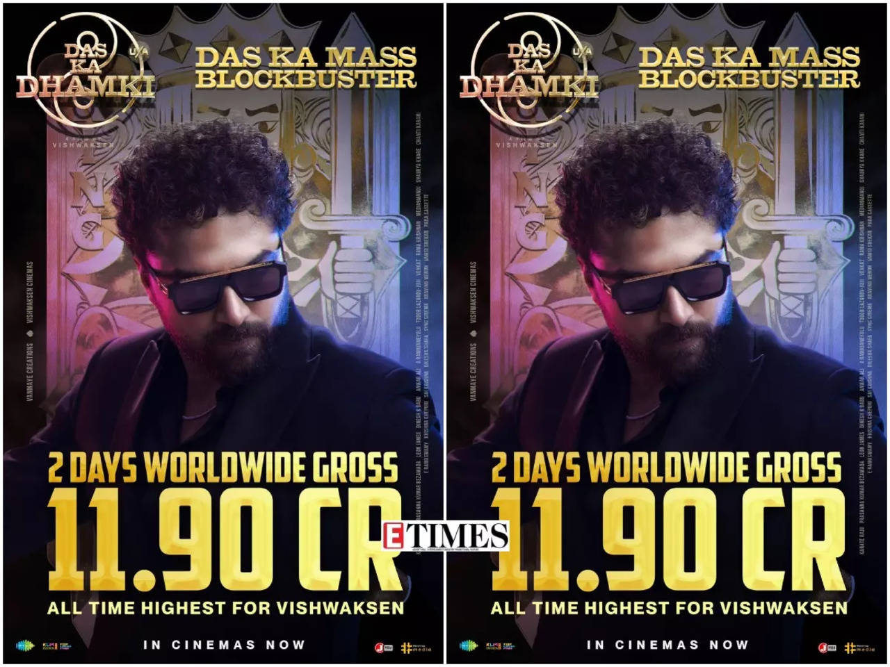 Das Ka Dhamki' Day 3 Box-office collections: The film is said to be the  highest grosser for Vishwak Sen in his career! | Telugu Movie News - Times  of India