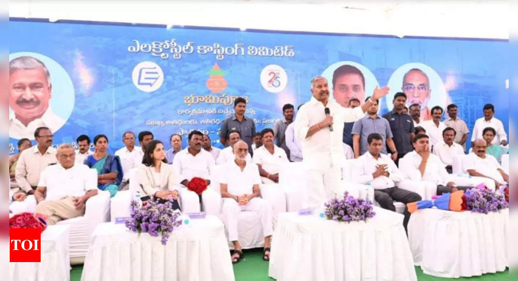 Minister Peddireddy Ramachandra Reddy lays foundation stone for Electrosteel castings manufacturing plant at Punganur | Amaravati News