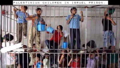 FAKE ALERT: Cropped image shared to claim Israel locking up Palestinian kids