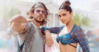 Shah Rukh Khan and Deepika Padukone react as a fan makes fun of 'Pathaan' song 'Besharam Rang'