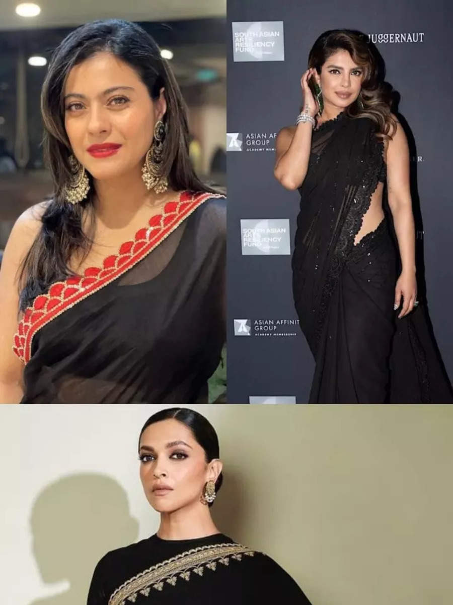 Kajol, Priyanka Chopra, Deepika Padukone, Kiara Advani: Actresses who’ve aced the classic black saree look
