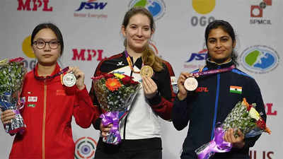 Shooting World Cup Manu Bhaker breaks medal drought claims