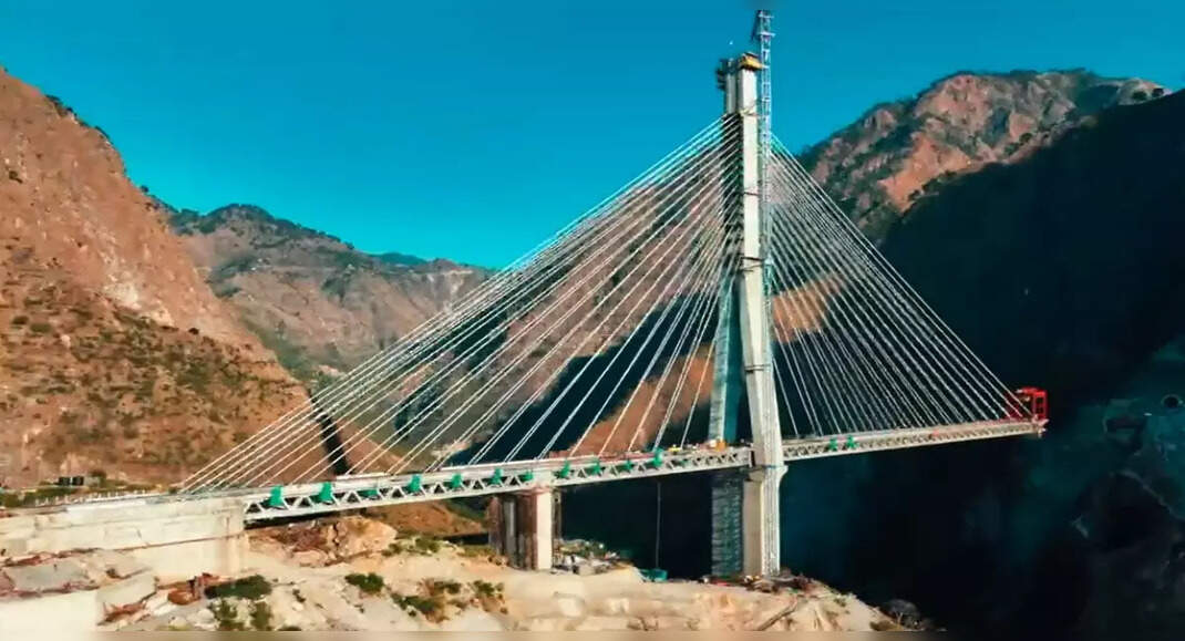 Coming soon India’s first cablestayed Anji Khad Bridge joining the UTs Jammu and Kashmir