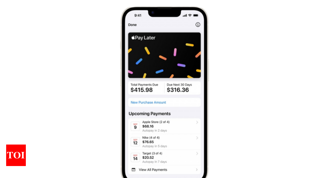 monigote de nieve Arado restante Apple Pay Later now available in the US: All the details - Times of India