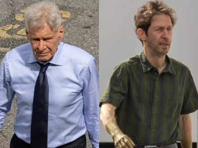 Harrison Ford and Tim Blake Nelson photographed on Captain America: New World Order set