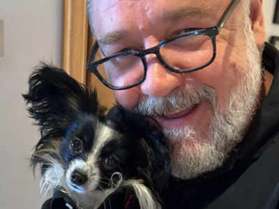 Russell Crowe loses his dog Louis the Papillion after the dog was hit by a truck; posts touching tribute to him on social media