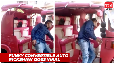 Watch: This pink autorickshaw can transform into a swanky convertible