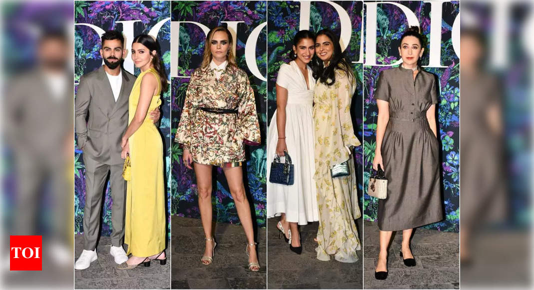 Virat-Anushka, Cara Delevingne, Karisma Kapoor and more celebrities descend at International luxury giant’s pre-fall 2023 show in Mumbai – Times of India