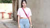 Rhea Chakraborty flaunts toned midriff in pink crop top outside her gym