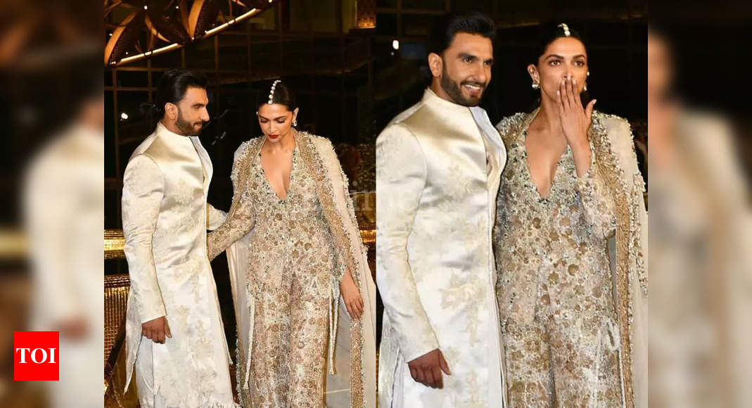 Deepika Padukone finally holds Ranveer Singh’s hand with a huge smile at the NMACC opening – Times of India