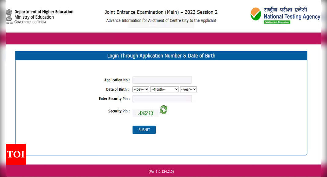 JEE Main 2023 session 2 City Intimation Slip released on jeemain.nta.nic.in; admit card soon – Times of India