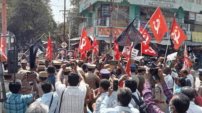CPM holds black flag protest against Tamil Nadu governor RN Ravi