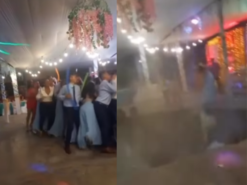 Watch viral video: Dance floor falls at a graduation celebration, swallowing 25 students