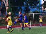 Senior citizens show off their skills on the football field