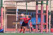 Senior citizens show off their skills on the football field