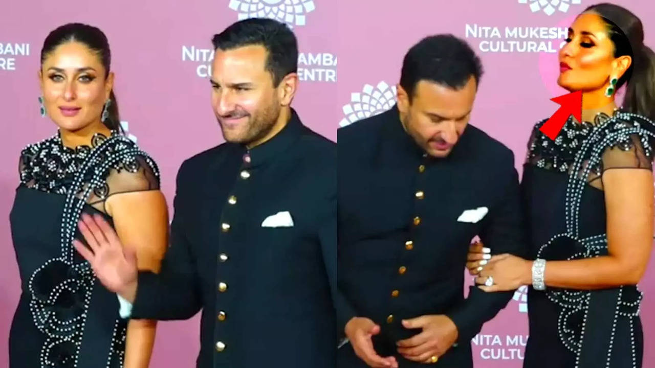 saif ali khan: Kareena Kapoor Khan's 'extra' pout while posing with Saif  Ali Khan for paps grabs attention; netizens say 'Kareena itna pagal jaisa  kyu kar rhe hai' | Hindi Movie News -