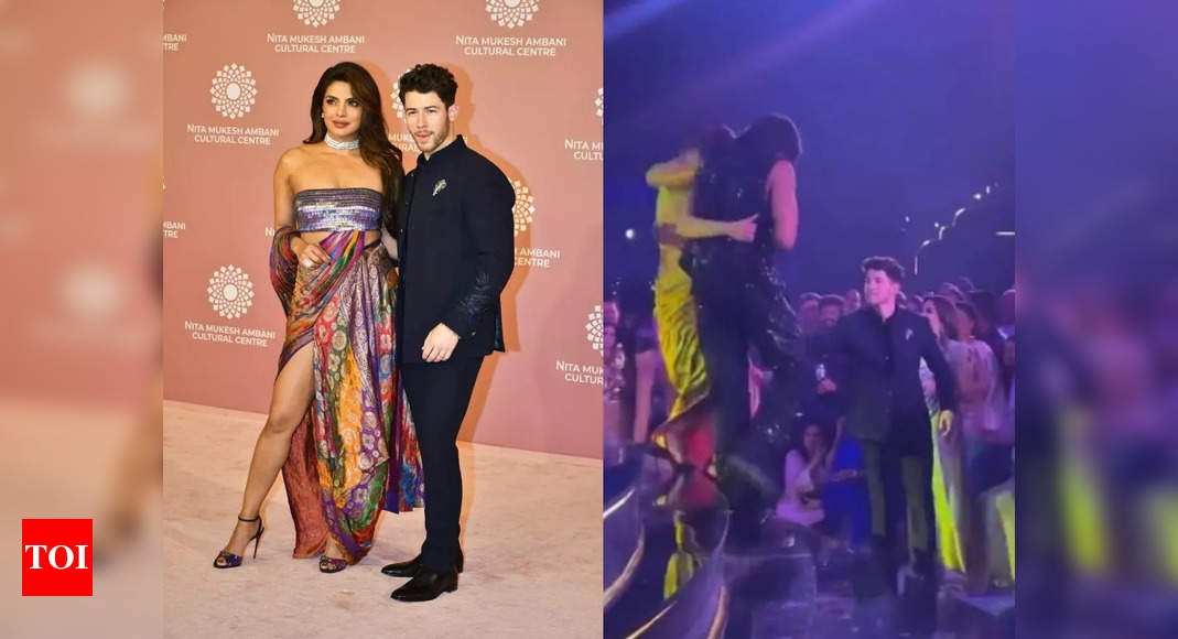 Nick Jonas receives Priyanka Chopra on stage after her NMACC performance with Ranveer Singh and fixes her dress, fans say, ‘national jiju is gentleman’ – WATCH – Times of India