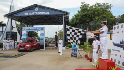 Third leg of Navy’s motorcar expedition begins at INS Kattabomman in Tirunelveli