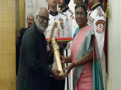 Watch: President of India Droupadi Murmu presents Padma Shri to MM Keeravaani; SS Rajamouli and family witness proud moment