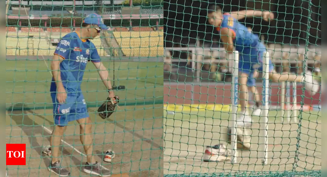Watch: Arjun Tendulkar and other MI pacers hone yorker skills under Shane Bond | Cricket News – Times of India