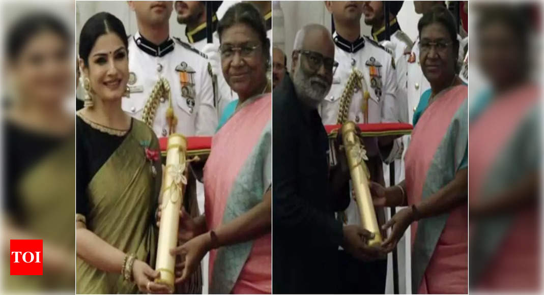 Raveena Tandon, MM Keeravani receive Padma Shri from President Murmu – Times of India