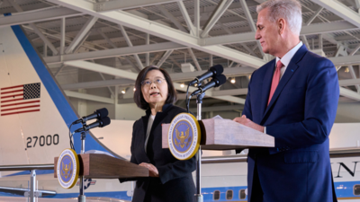 US House leader and Taiwan president meet as China protests