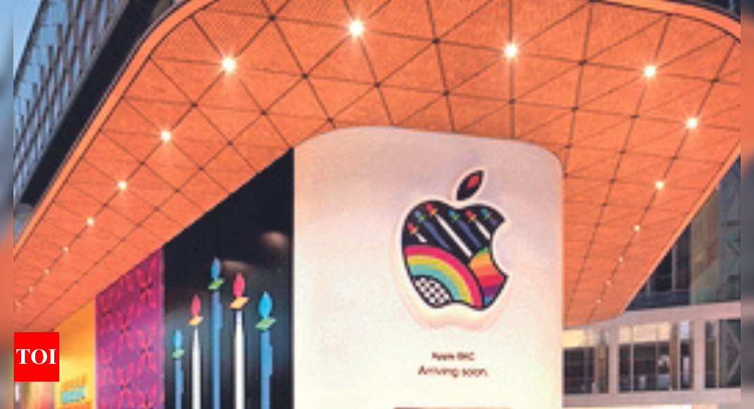 Apple store India: Apple’s first India store in Mumbai dons Kaali-Peeli art | India Business News – Times of India