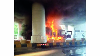 KMC dumper catches fire