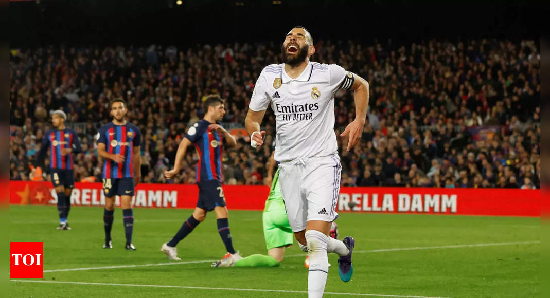 Real Madrid thrash Barcelona with Benzema hat-trick to enter Copa del Rey final | Football News – Times of India