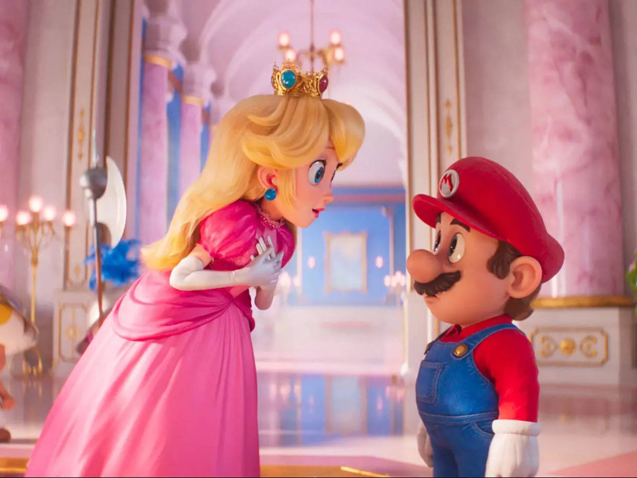 The Super Mario Bros. Movie posters show Mario and Luigi exploring  different parts of the Mushroom Kingdom