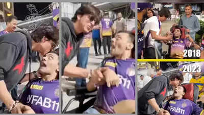 Shah Rukh Khan wins hearts at KKR vs RCB match at Eden Gardens, meets specially-abled SUPER FAN after 5 years. WATCH IT