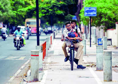 Chennai’s 1st cycle track, at KK Nagar, is a real mess